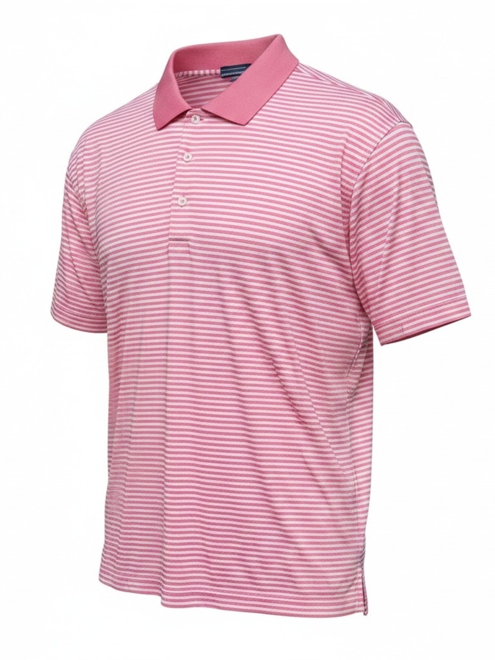 Alan Flusser Golf Polo Shirt Mens XL Pink Striped Pima Cotton Short Sleeve